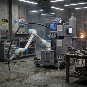 Station de soudage Cobot, charge utile 500 kg, entraînement servo-électrique 6 axes, rotation de la pièce pour une couverture complète - Product Image 6