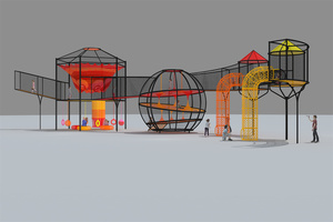 सुरक्षित इंद्रधनुष शुद्ध खेल का मैदान गुंबद पर्वतारोही और स्विंग सेट, इनडोर उपयोग के लिए सुरक्षा जाल के साथ स्विंग सेट 100-500 किलोग्राम क्षमता - Product Image 6