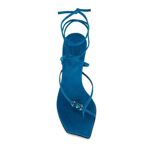 Sandali <span class=keywords><strong>con</strong></span> <span class=keywords><strong>Tacco</strong></span> Personalizzati da Donna, Open Toe <span class=keywords><strong>con</strong></span> Cinturini, Decorazione in Strass e Design <span class=keywords><strong>con</strong></span> Lacci - Product Image 6