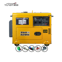 Générateur diesel silencieux triphasé VISION DG6500LN 5KW avec démarrage électrique, option ATS portable