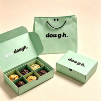 Boîtes à biscuits en carton alimentaire personnalisées, emballage de pâtisserie vert, boîte à biscuits et à beignets pliable en papier biodégradable
