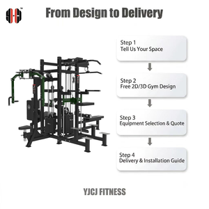 Appareil de musculation multifonctionnel robuste à quatre postes, stations indépendantes, tours doubles, modules pour les jambes, bancs extensibles pour l'entraînement - Product Image 2