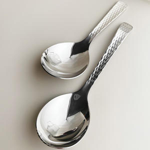 ช้อนเสิร์ฟสแตนเลส S050 ลายตอก ด้ามจับใหญ่ สำหรับบุฟเฟ่ต์ ร้านอาหาร โรงแรม - Product Image 2