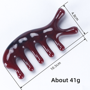 Logo personalizzato forma di delfino in resina pettine massaggio del cuoio capelluto testa meridiano massaggio Gua Sha pettine per donne uomini crescita dei capelli - Product Image 3