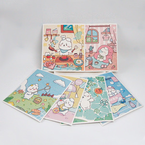 Paño de Cocina Rectangular de Pulpa de Madera con Estampado de Dibujos Animados, Absorbente, Paño de Cocina Alemán - Product Image 1