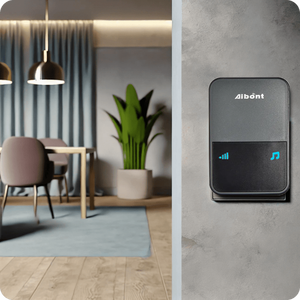 Aiben U199-BB longue portée murale enfichable 52 carillons 5 niveaux de volume fonctionnant sur piles bouton tactile sans fil sonnette de porte sans fil - Product Image 4