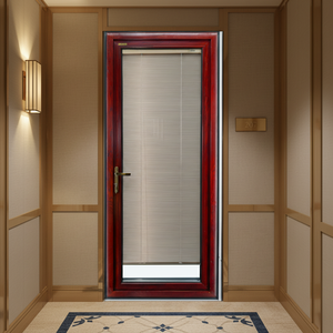 Puerta Moderna de Apertura Exterior de Aluminio y Madera Compuesta, Ahorradora de Energía, con Persianas Eléctricas Integradas, para Suite de Habitación de Hotel de Lujo - Product Image 1