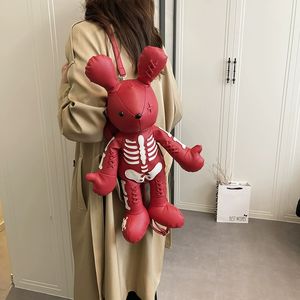 Geek Design Cartoon Lovely Skeleton Bear Mochila Regalo de cumpleaños Bare Skull Doll Mochila Moda Mujer Linda Mochila japonesa - Product Image 4