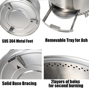 19 Inch Không Khói Thép Không Gỉ Lò Than Bếp Cho Không Khói Than Cắm Trại Lửa Pit - Product Image 2