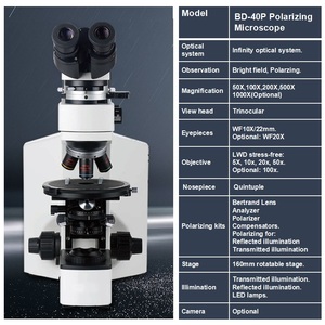 Microscopio Polarizador Metalúrgico Boshida BD-40P 50X-1000X con Plataforma Giratoria para Análisis de Materiales e Investigación Petrologica - Product Image 2