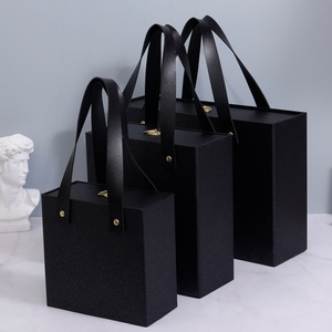 <b>Black</b> <b>Gift</b> <b>Box</b> with Colorful Carry Handle Packaging <b>Gift</b> Sliding <b>Box</b> with Handle logo Cardboard <b>Gift</b> <b>Box</b> for Branding&gifting - Product Image 4