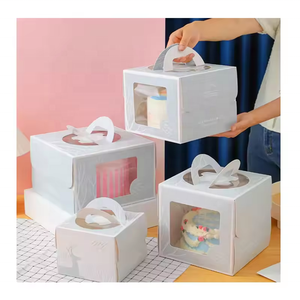 Magnifique boîte à gâteau de Noël rouge 10x10x10 pouces avec revêtement UV pour chewing-gum, aliments pour bébés, croustilles, <span class=keywords><strong>parfum</strong></span> inclus, base à gâteau - Product Image 2