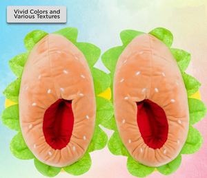 Zapatillas de hamburguesa con queso de felpa Novedad Zapato de casa - Product Image 3