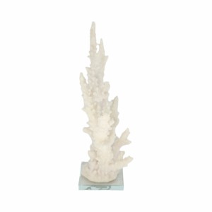 Scultura di corallo a rami su base di vetro, elegante statua per decorare casa, ufficio e bagno - Product Image 3