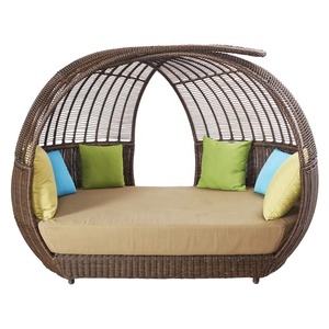 Chaise longue <span class=keywords><strong>de</strong></span> luxe en <span class=keywords><strong>aluminium</strong></span> et osier Saside pour hôtel, mobilier d'extérieur pour villa, <span class=keywords><strong>jardin</strong></span>, plage, <span class=keywords><strong>lit</strong></span> en rotin style nid d'oiseau sauvage - Product Image 3
