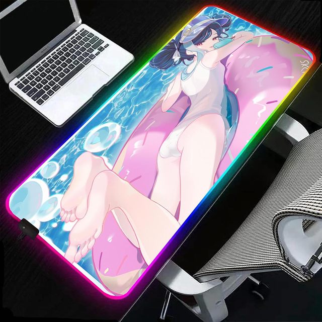 Custom Color Butt Gaming LED RGB Backlight XXL Rubber Mouse Pad 800x300mm Non-Toxic CE RoHS Certified