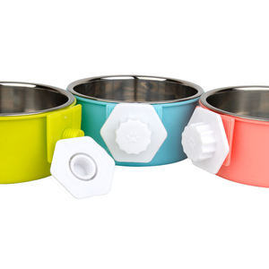 In Acciaio Inox Ciotola Del Cane Rimovibile Hanging Cibo Acqua Animali Cage Coop Tazza Grande Cucciolo di Gatto Uccelli Ciotola di Cibo con Bullone supporto - Product Image 2