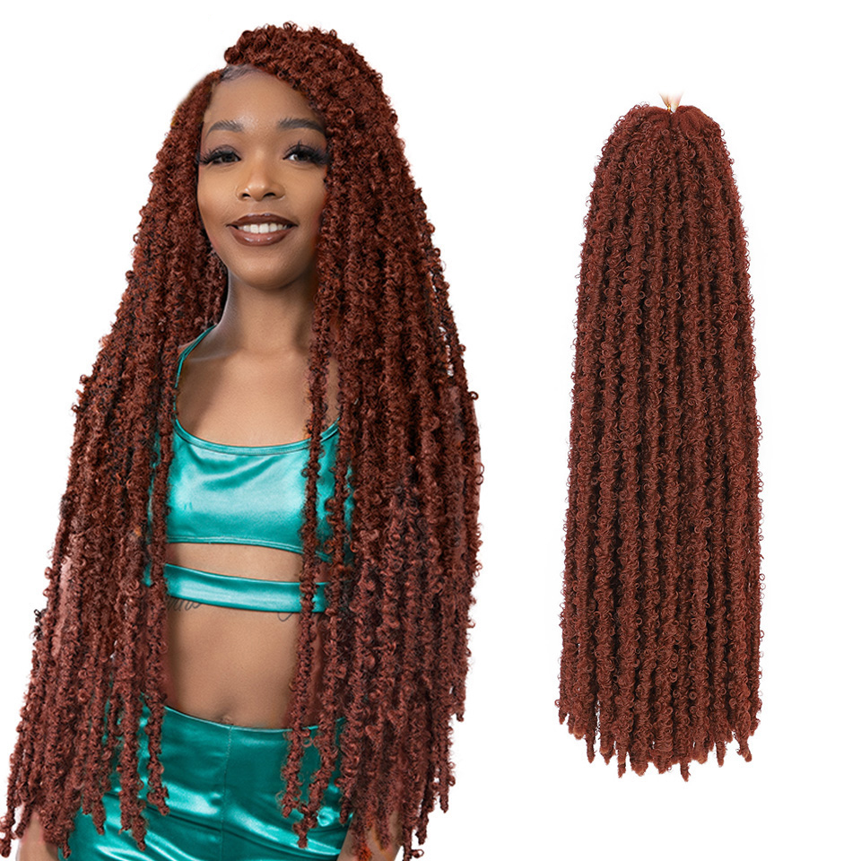 Lange Vlinder Locs Gehaakt Godin Haar Pre Lused Synthetisch Haar Distressed Zachte Faux Locs Gehaakt Vlechten Haarverlenging