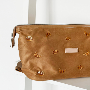 Bolsa de Maquillaje de Gamuza Marrón con Bordado Personalizado de Croissant <span class=keywords><strong>Club</strong></span> - Product Image 5