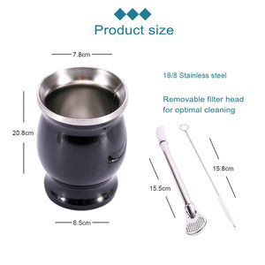 OEM doble pared de acero inoxidable <span class=keywords><strong>Yerba</strong></span> <span class=keywords><strong>Mate</strong></span> Cup Bombilla de paja al vacío en forma de calabaza de diseño para beber América Argentina <span class=keywords><strong>Mate</strong></span> Cup Set - Product Image 3