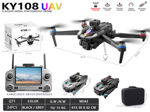KY108 2026 Nouveau Drone RC avec Largage par Touche Unique, Télécommande à Écran 4,3 Pouces, Moteur Brushless, Évitement d'Obstacles Infrarouge, Caméra HD - Product Image 1