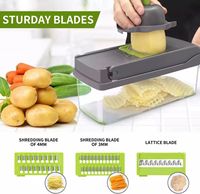 12 In 1 Plastic Groentehakselaar Knoflooksnijmachine Multifunctioneel Keukengadgets Handroller Fruit Gereedschap