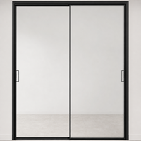 Porte coulissante en aluminium à profil mince, design minimaliste, grande porte patio en verre, porte de balcon de villa de luxe