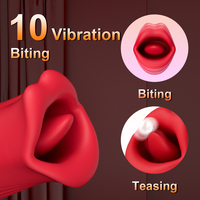 Vibrateur lingual et jouet sexuel clitoridien 3-en-1, masseur de point G à 10 modes, stimulateur de léchage et de tapotement, rechargeable par USB, étanche