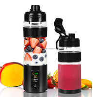 Draagbare 220W elektrische sapcentrifuge blender, oplaadbaar via USB type-C, 600ml smoothie mixer voor thuis, reizen en buitengebruik