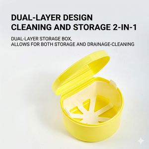 Boîte de bain <span class=keywords><strong>et</strong></span> de nettoyage professionnelle pour appareils orthodontiques <span class=keywords><strong>et</strong></span> prothèses dentaires complètes, avec passoire, pour personnes âgées - Product Image 3