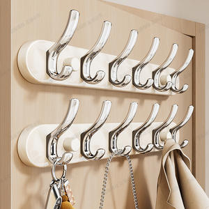 Porte-objets mural à ventouse rectangulaire avec 5 crochets, installation facile pour vêtements, clés, sacs, organisateur de porte - Product Image 5