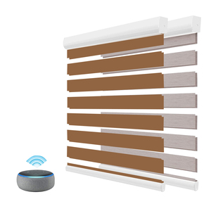 Persianas Combinadas de Lujo Coreanas de Día y Noche a <span class=keywords><strong>Precio</strong></span> de Fábrica, Persianas Opacas Eléctricas Motorizadas Tipo Zebra para Ventanas, Tamaño Personalizado - Product Image 2
