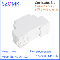 36.3x90.2x57.5mm Nouveau Design Boîtier de commande en plastique électrique 6 Points Fonctionne sur mesure Rail Din Boîtier Pcb Boîtier en plastique Rail Din