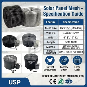 <span class=keywords><strong>Grillage</strong></span> <span class=keywords><strong>anti</strong></span>-oiseaux Tengfei Critter Guard 10 po x 12 po x 100 pi, revêtement PVC stable aux UV, protection pour panneaux solaires contre oiseaux, pigeons et écureuils, vente en gros - Product Image 3