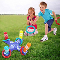 Jeu de lancer d'anneaux gonflables pour piscine, idéal pour les fêtes et le sport aquatique, jouets flottants pour adultes, accessoires aquatiques, fournitures de plage avec 4 boucles