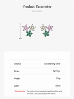 925 Sterling Silber Exquisite Blumen Ohr stecker Bunte Zirkonia für Jubiläen Partys Geschenke Modische Boutique