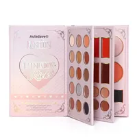 Palette de fards à paupières imperméable à trois couches en gros, en forme de livre, mats et scintillants, pour marque distributeur