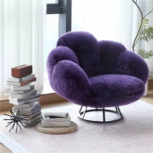 Sillas de lujo modernas para sala de estar, muebles para el hogar, tela de felpa de terciopelo copetudo, pata de oso, sofá bonito, sillón <span class=keywords><strong>individual</strong></span> - Product Image 2