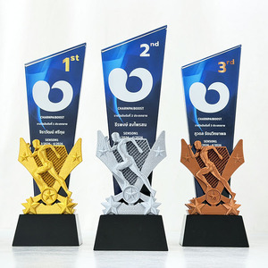 Nuovo Design 2026 Trofeo 3D Stampato in Oro, Argento e Rame, Premio per il Secondo Classificato, Targa Premio Sportiva in Cristallo MH-J0861 - Product Image 1