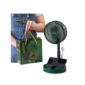 Ventilateur portable pliable à bas prix pour achats groupés, ventilateur sur pied télescopique rechargeable par USB sans fil avec boîte cadeau - Product Image 1