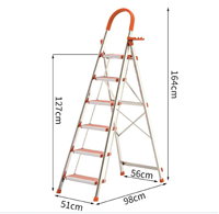 Échelle domestique pliable certifiée EN131, cadre en acier inoxydable, marches en aluminium antidérapantes, rangement compact, utilisation comme escalier