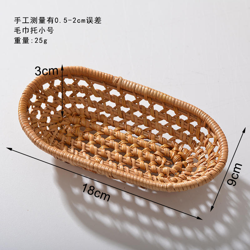 Porte-serviettes en rotin ovale petit