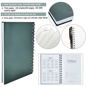 Custom A4 A5 formato metallo alluminio legante a spirale fogli 100 linea Organizer Notebook con nuovo materiale LOGO personalizzato copertina rigida - Product Image 2