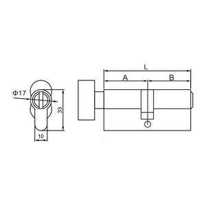Cilindro de Perfil con Pomo Giratorio Moderno de Latón Europeo con Clasificación de Resistencia al Fuego EN1303 y DIN 18252 para Puertas - Product Image 3
