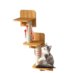 Hiện Đại Treo Tường Rắn Gỗ Mèo Leo Núi Giá Ván Trượt Nền Tảng Thân Thiện Với Môi 4 Cấp <span class=keywords><strong>DIY</strong></span> Tùy Chỉnh Thiết Kế Cho Căn Hộ Tường - Product Image 1