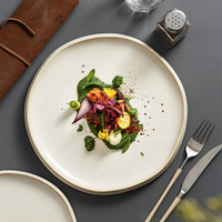 Assiette ovale en porcelaine, plat en céramique, vaisselle écologique, passe au lave-vaisselle et au micro-ondes, résistant aux rayures, pour usage en restaurant