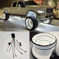 Feux LED pour jantes de camion, 17 pouces, 10 rangées, 4 pièces, 19872SMD, 432W, blanc, intérieur/extérieur, étanches IP68, silicone, contrôle par application