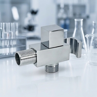 Robinet de douche carré en alliage de zinc avec cartouche en laiton chromé G1/2 et support de fixation OEM
