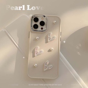 Personalizza la custodia per cellulare in TPU con cerchio per fotocamera elettrolitico con <span class=keywords><strong>cuore</strong></span> amorevole con perline bianche cremose per <span class=keywords><strong>Iphone</strong></span> 7 8 Plus X Xr Xs Max - Product Image 2