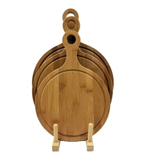 Juego de tablas de cortar de bambú redondas de 3 piezas para uso doméstico - Product Image 2